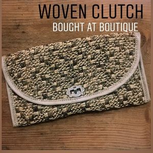 Vintage woven clutch